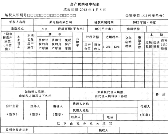 附:房产税纳税申报表.